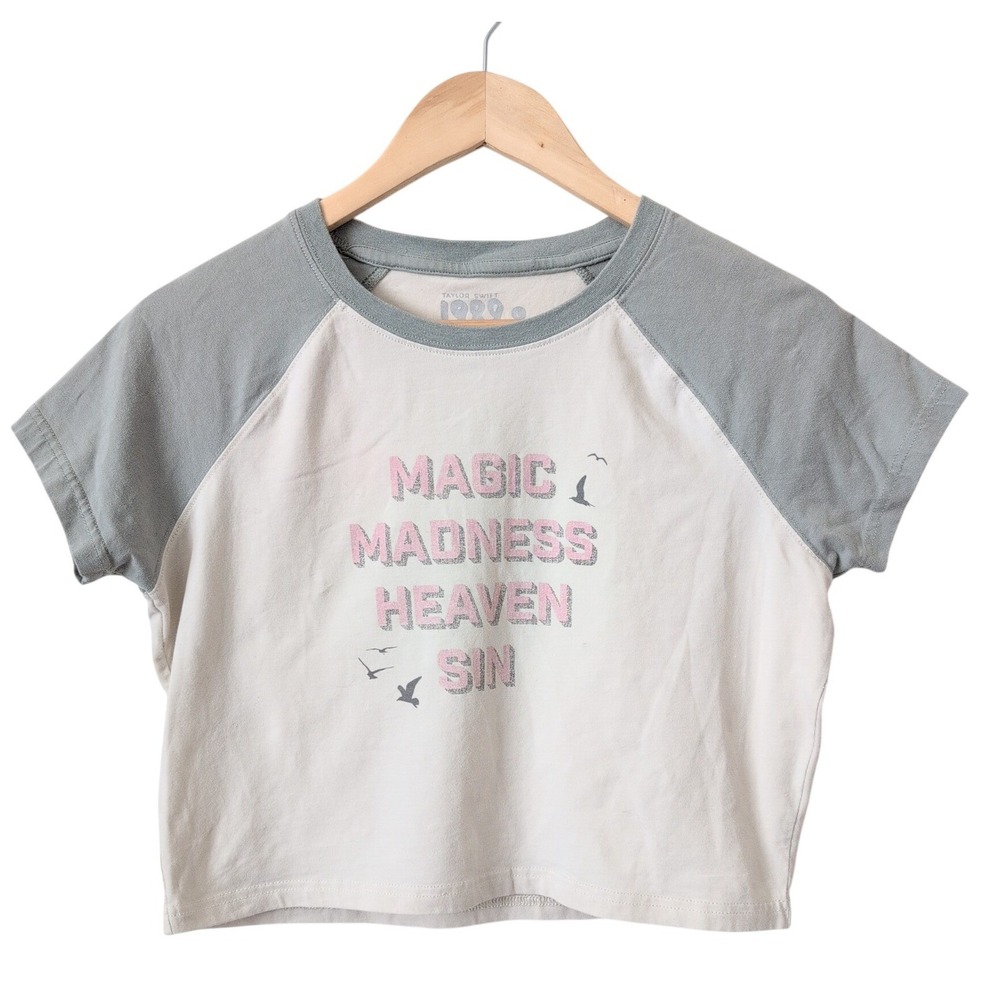 Taylor Swift 1989 Eras Tour Version Magic Madness Heaven Sin Crop Top Baby Tee L